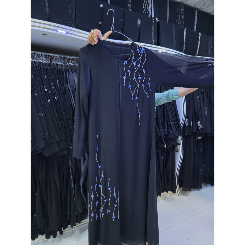 [RF] READY DI INDO Abaya tareem hadromaut asli List Hitam Gamis Maxi Dress tarim Gamis Syari Muslima