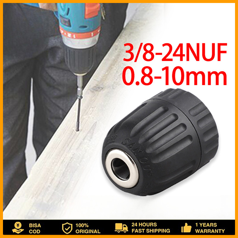 Kepala Bor Keyless Metal 0.8-10mm Dengan Lock Thread 3/8dan M10 Solusi Praktis Untuk Bor Tanpa Kunci