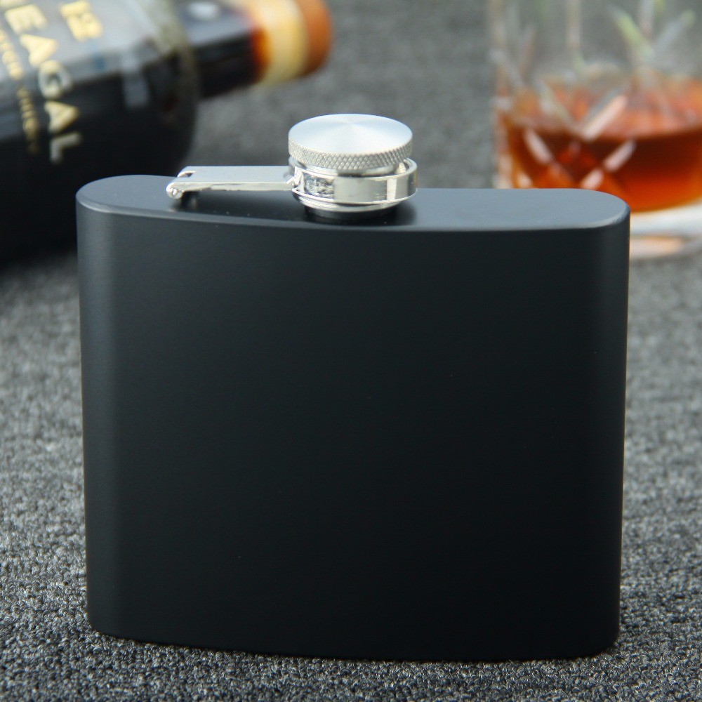 18oz 500ML  Stainless Steel Liquor Hip Flask with Screw Down Cap Black color or Sliver color availab