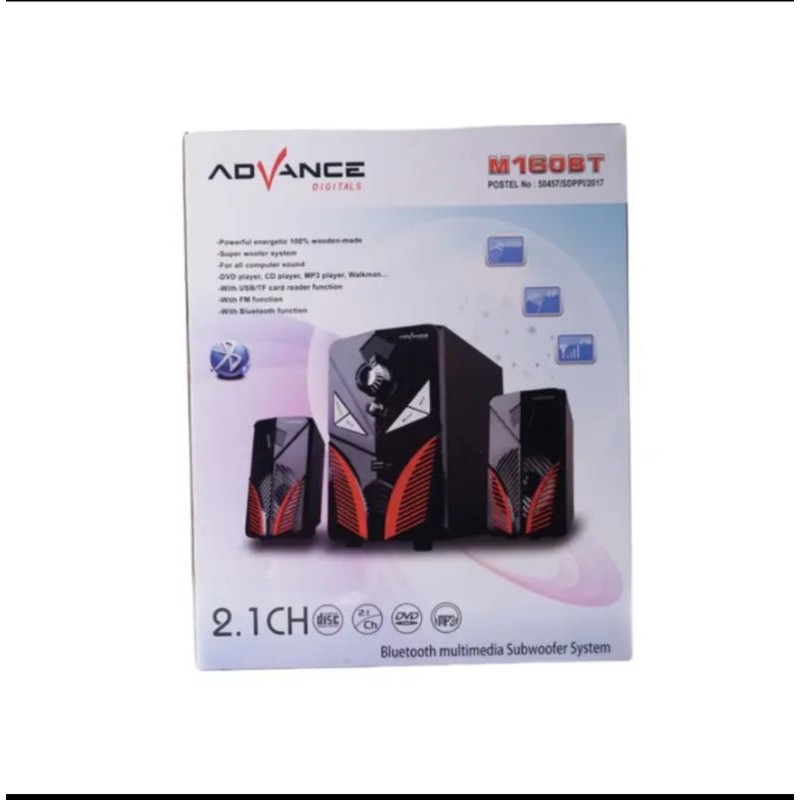 Speaker Advance M 160 Bt Subwoofer Bass 2.1 Bluetooth