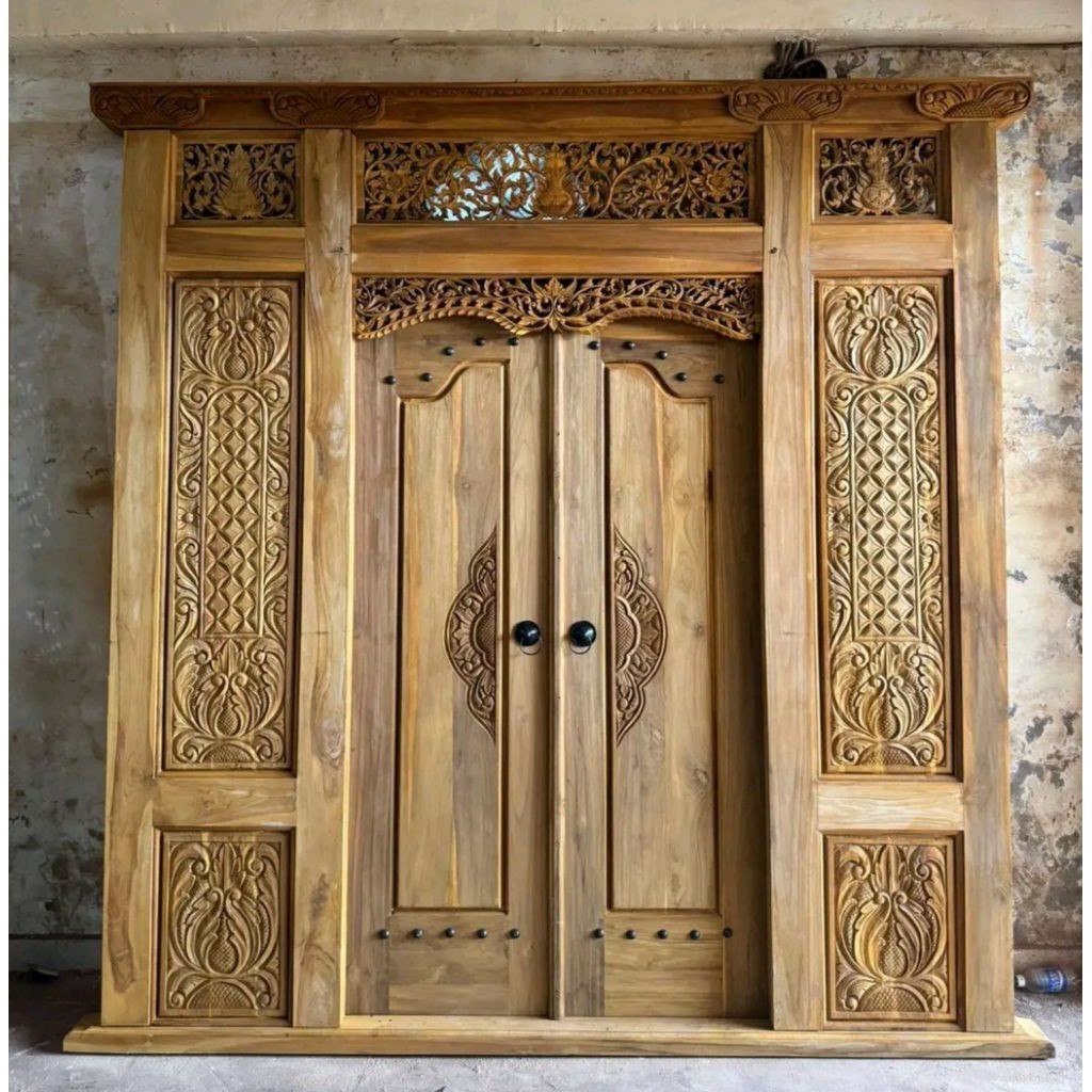Gebyok Pintu Ukir Jati Jepara | Pintu Ukir Minimalis | Pintu Gapura Minimalis Jepara Furniture