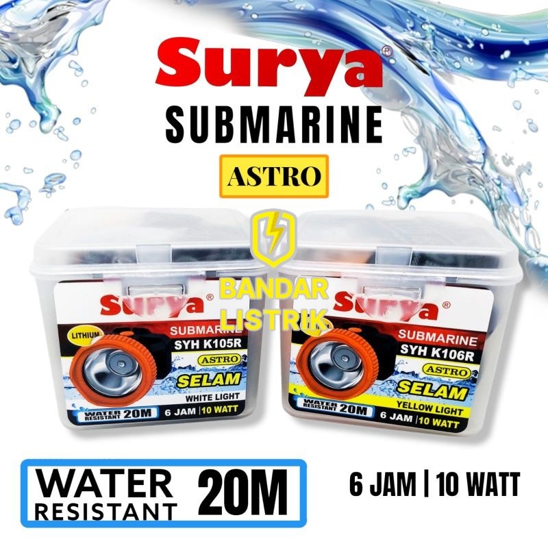 Senter Kepala Selam SURYA ASTRO SYH K105R K106R 10 Watt Submarine Headlamp