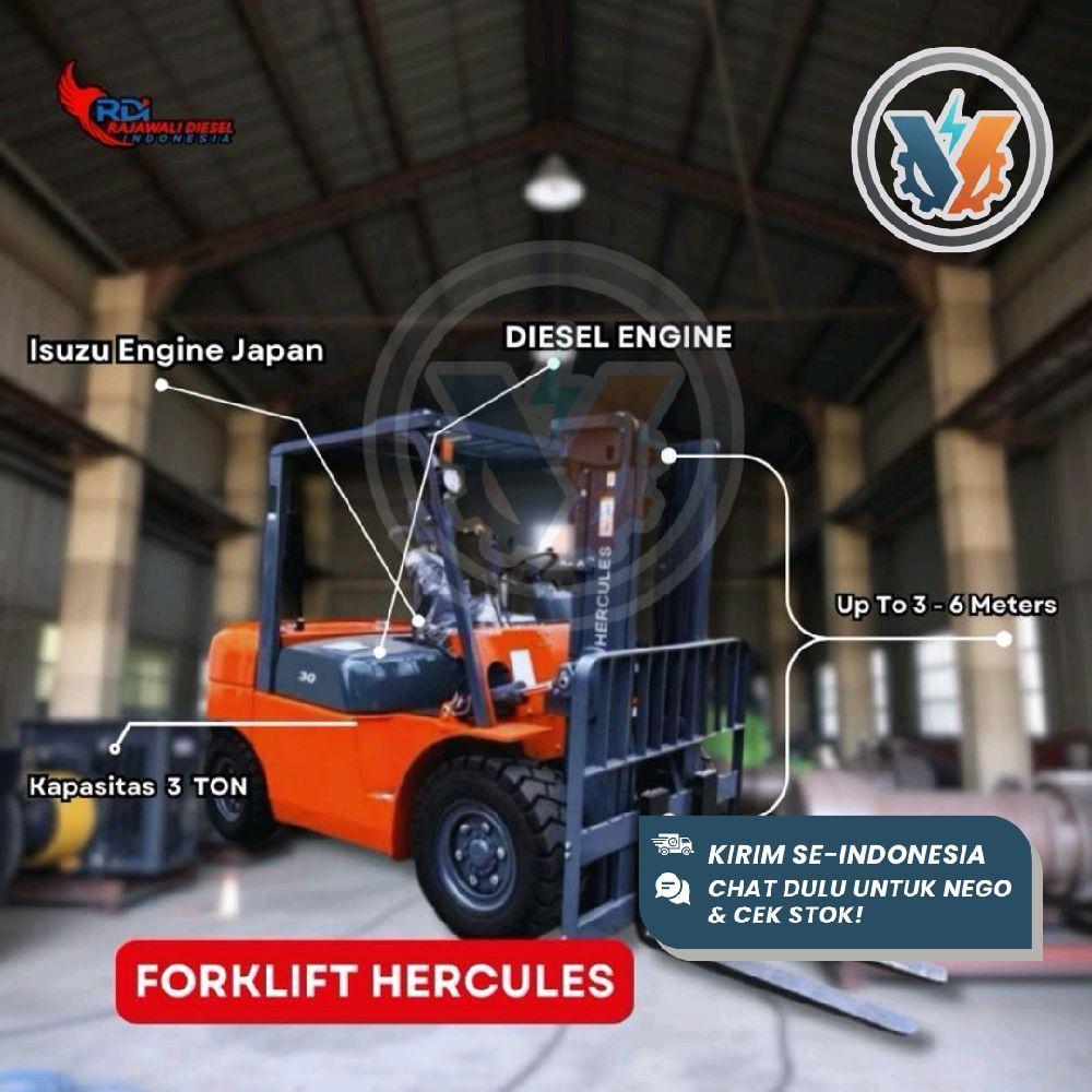 Mitsubishi Forklift Hercules 3 Ton Mesin Diesel Manual untuk Angkat Barang dan Box dengan Kapasitas 