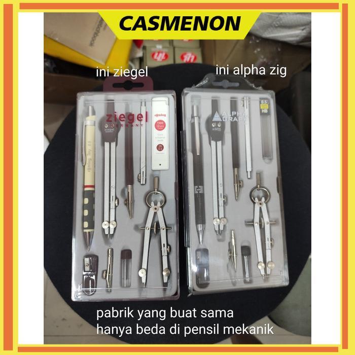 jangka set besar teknik alpha ziegel graph
