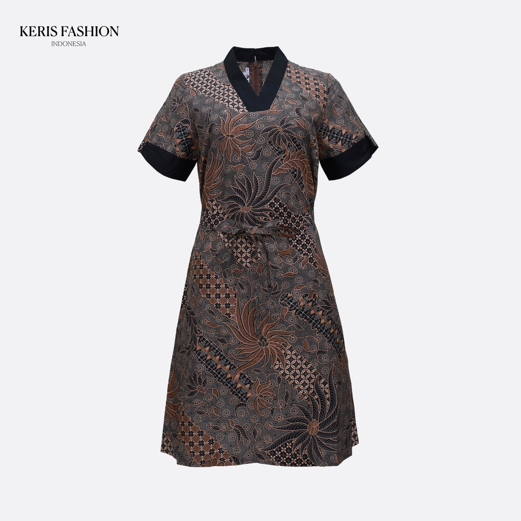 Keris Gallery Dress Batik Lengan Pendek Motif Parang Prada Kamala - Millo