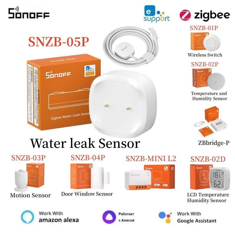 SONOFF SNZB-05P Sonoff Water Leak Sensor Sonoff Zigbee Bridge Zigbee Zbmini L2 SNZB-02D SNZB-02p SNZ