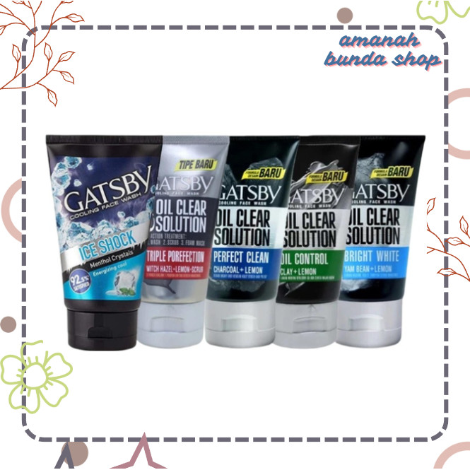 Gatsby Cooling Face Wash Oil Clear Solution 100gr  Pembersih Wajah Gatsby