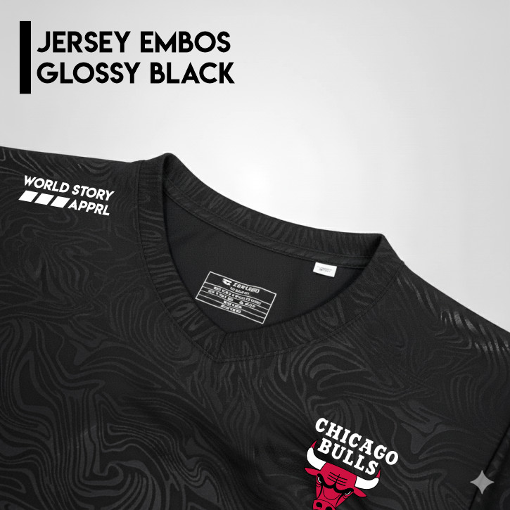 WS - Jersey Basket Embos New Era Bulls Premium Black Glossy
