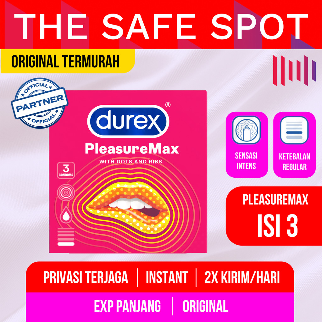 Kondom Durex Pleasure Max Bergerigi Isi 3 Original Termurah Privasi Aman Super Tipis Instan Bintaro 