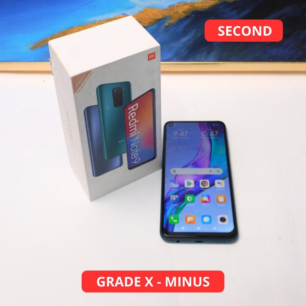 REDMI NOTE 9 4/64 GB GRADE X - MINUS HP SECOND ORIGINAL SINAR MUTIARA CELL