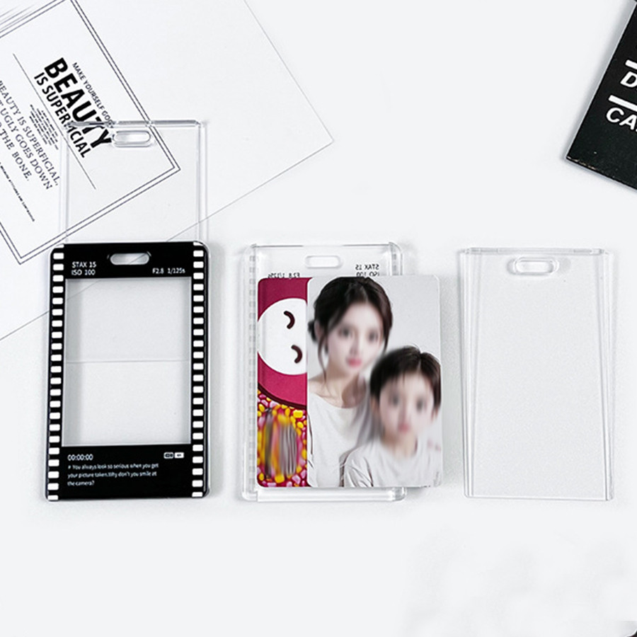 Film transparent card holder student business card case protector