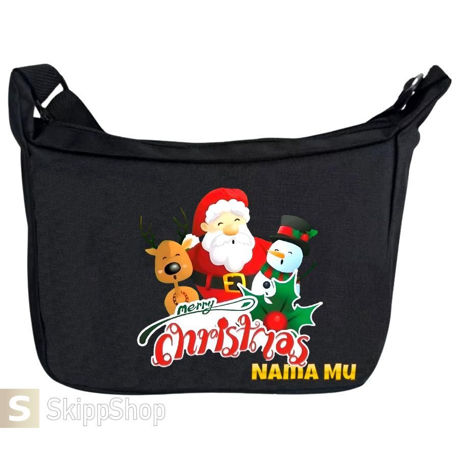 Tas Selempang Sekolah Anak TK SD Tema Natal Gratis Bikin Nama Sendiri Bahan Bagus Berkualitas Kuat