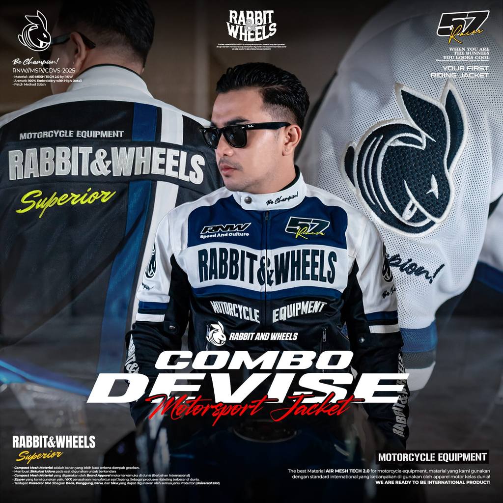 COMBO DEVISE FRENCH NAVY Motorsport Jacket - RABBIT AND WHEELS