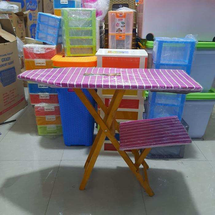 Meja Setrika / Papan Setrika / Meja Gosok Kayu / Meja