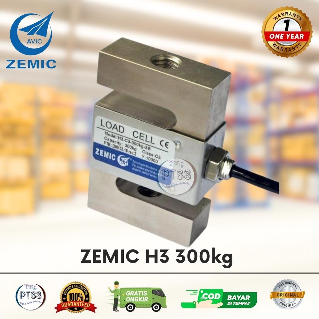 load cell ZEMIC H3 300kg / load cell S 300kg / load cell tension 300kg Bergaransi Pasti Original