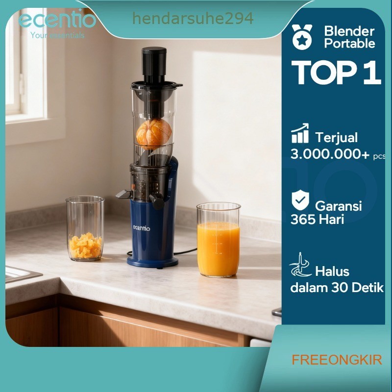 [HASIL JUS TINGGI 98%]ecentio slow juicer 82mm caliber multifungsi blender tanpa ampas bear 550ML+60