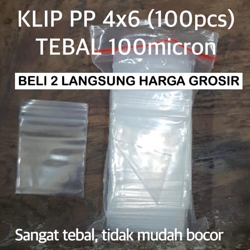 PLASTIK KLIP PP 4x6 TEBAL 100 MICRON KLIP PUTIH ZIPPER | H1