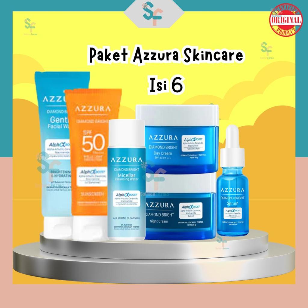 Azzura Diamond Bright Paket Skincare Lengkap Untuk Mencerahkan Glass Skin Look