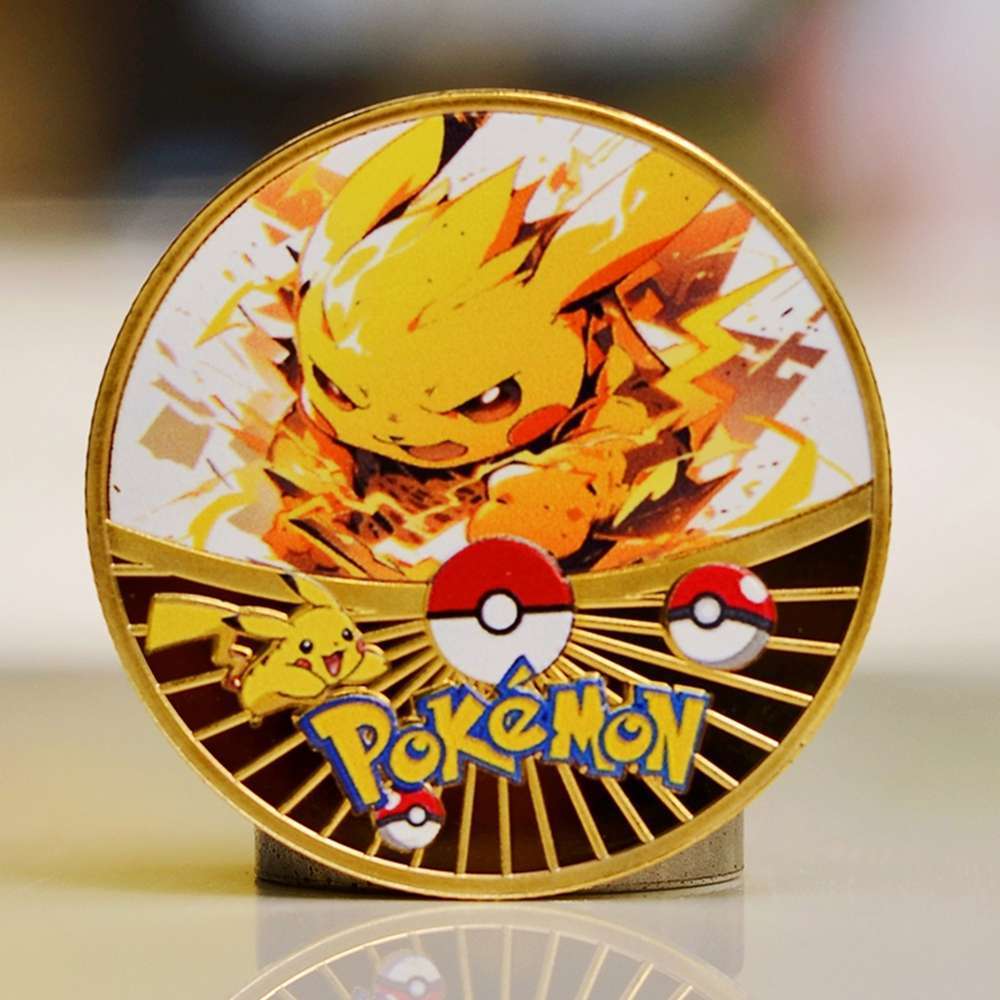 Pokemon Co Metal Pokémon Coin Tcg Pikau Vmax arizard Gengar Co Collectibles Anime Games Cartoon Meda