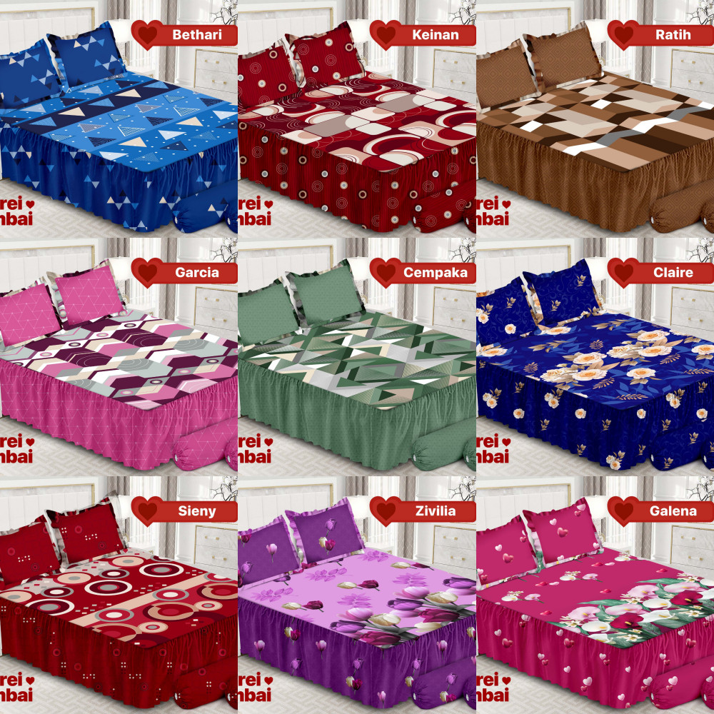 Sprei RUMBAI QUEEN (160 x 200) (no.2) Emilia by Bonita