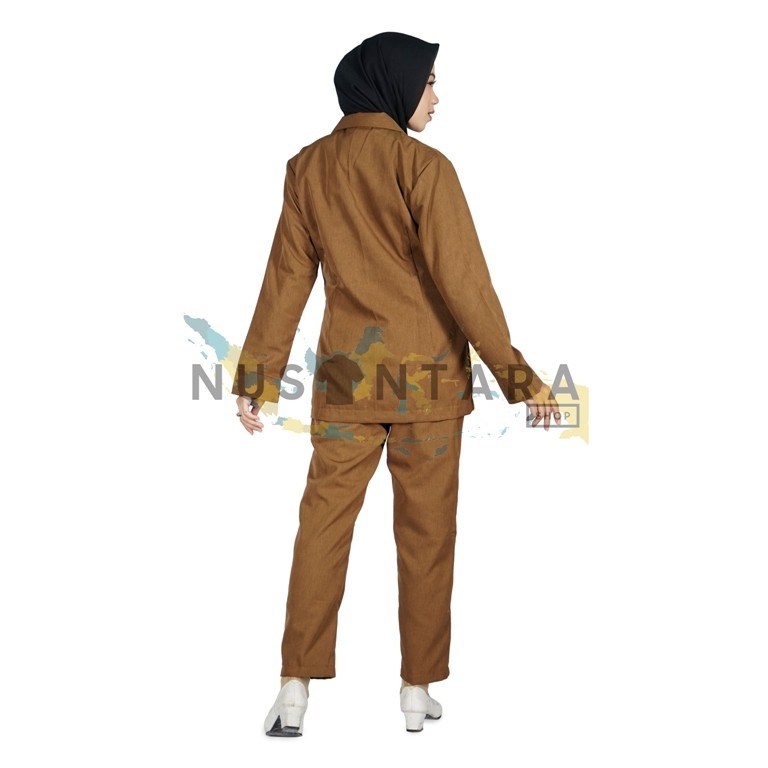 AANTOI SELLER Seragam Pns Wanita Seragam Pdh Wanita Keki Tua Keki Muda Bawahan Celana Model Kemeja S