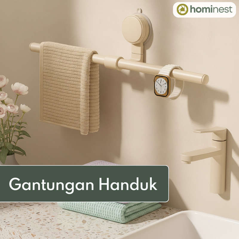 Gantungan Handuk Tempel Dinding Rak Handuk Estetik Kamar Mandi Tempat Handuk Minimalis