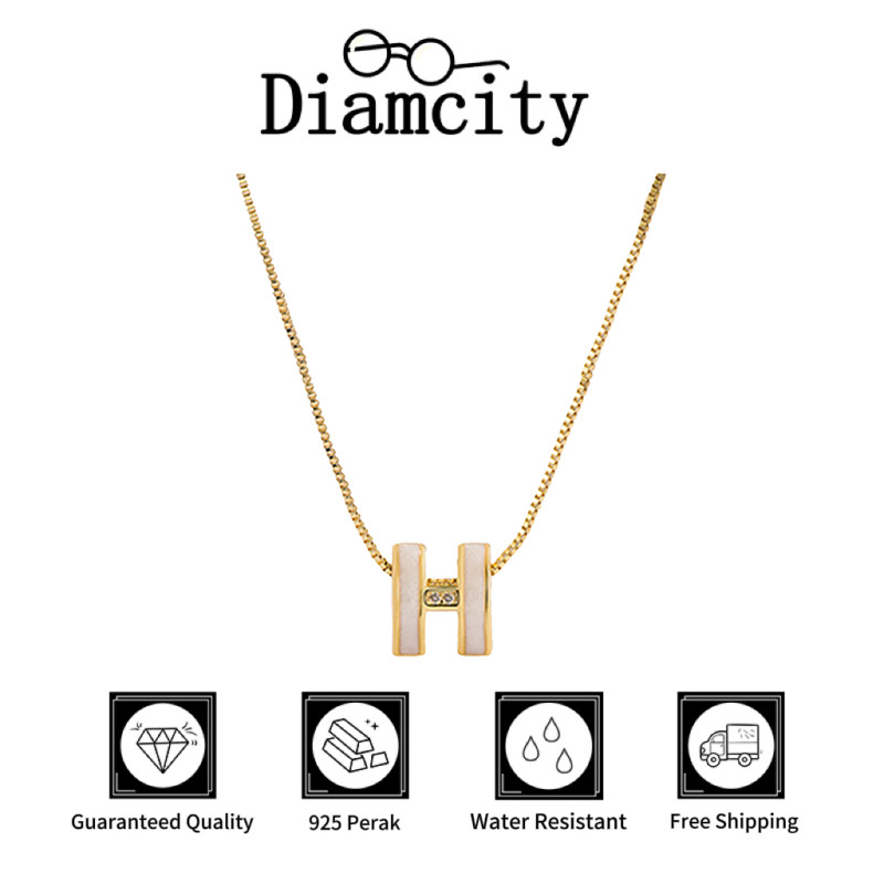 Kalung Cangkang Huruf H Baru Berlapis Emas untuk Wanita