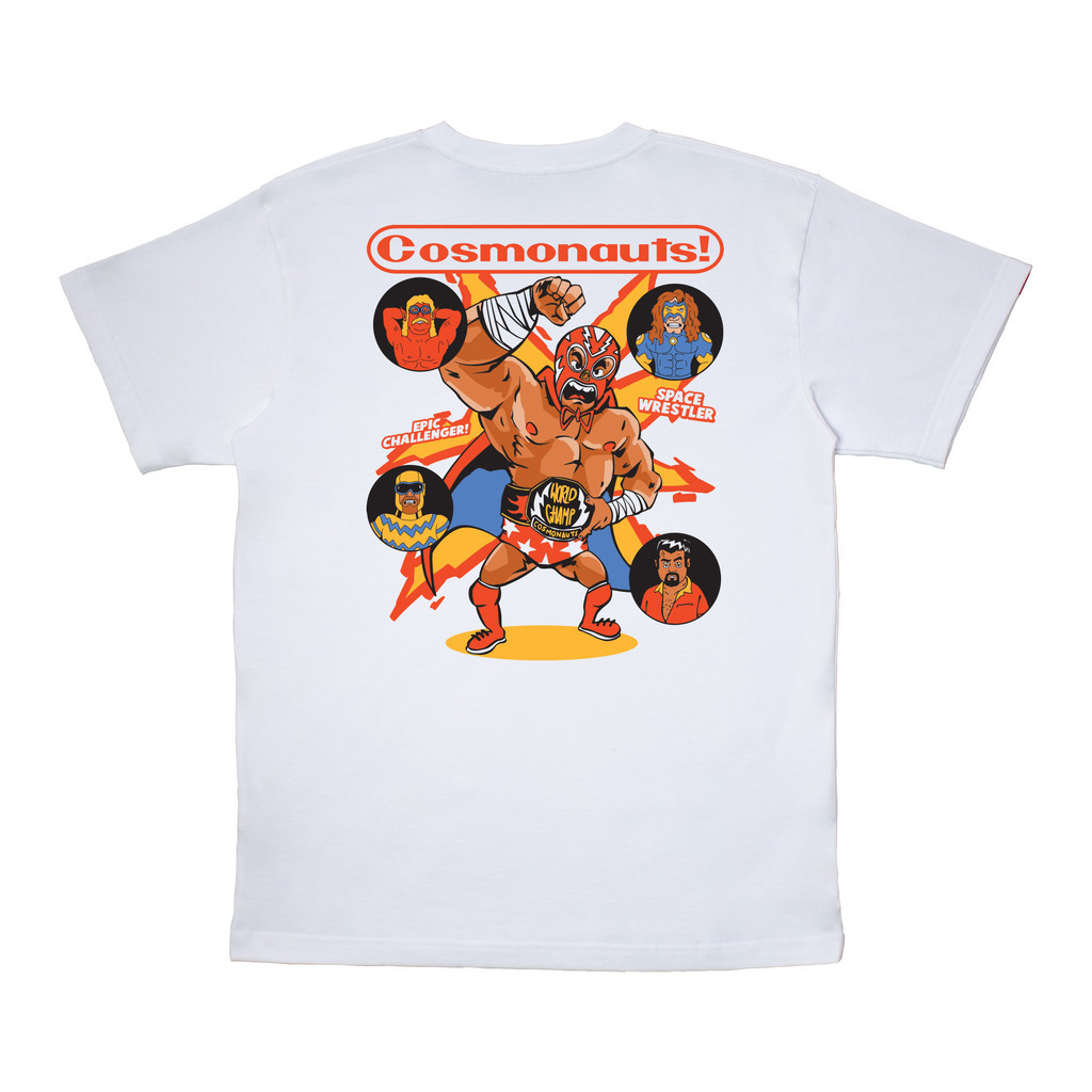 <Kaos Katun> Cosmonauts - Wrestle Mania White Tee