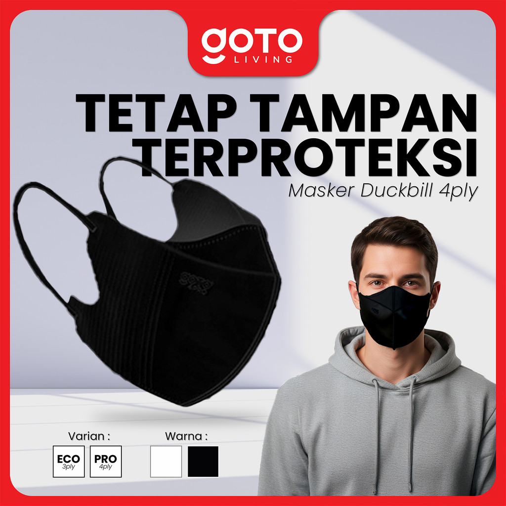 Goto Masker Duckbill ISI 50 PCS 3 Ply Disposable Mask Kesehatan 3Ply Earloop