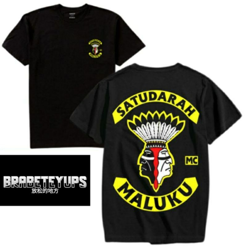 kaos baju SATU DARAH MALUKU logo tshirt hitam distro dewasa tee motif culture karakter / kaos Beta A