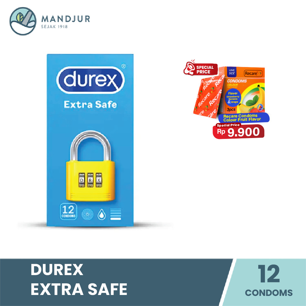 Kondom Durex Extra Safe Kondom Tebal Pria Lebih Aman Isi 12 - Kondom Ekstra Proteksi
