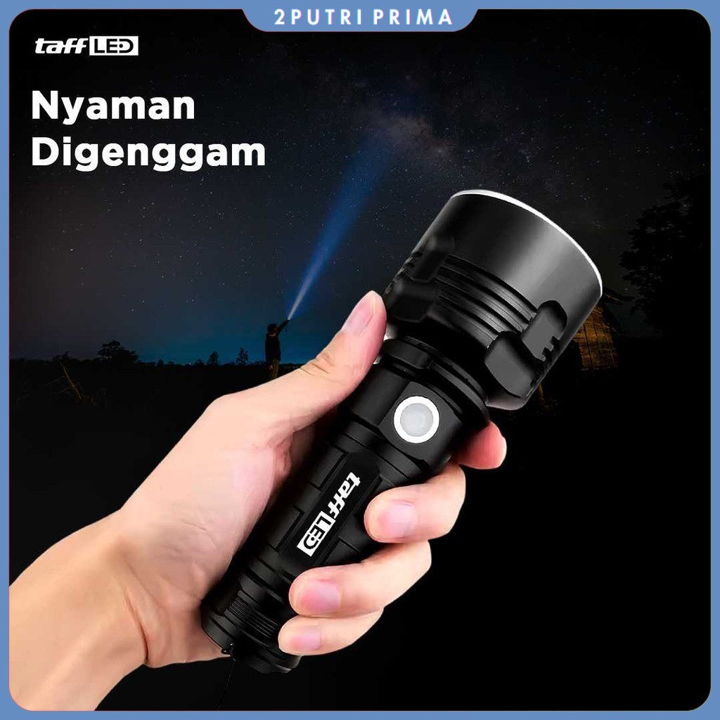 Senter LED USB Rechargeable P70 50W 1000 Lumens - XLM-P70 - TaffLED