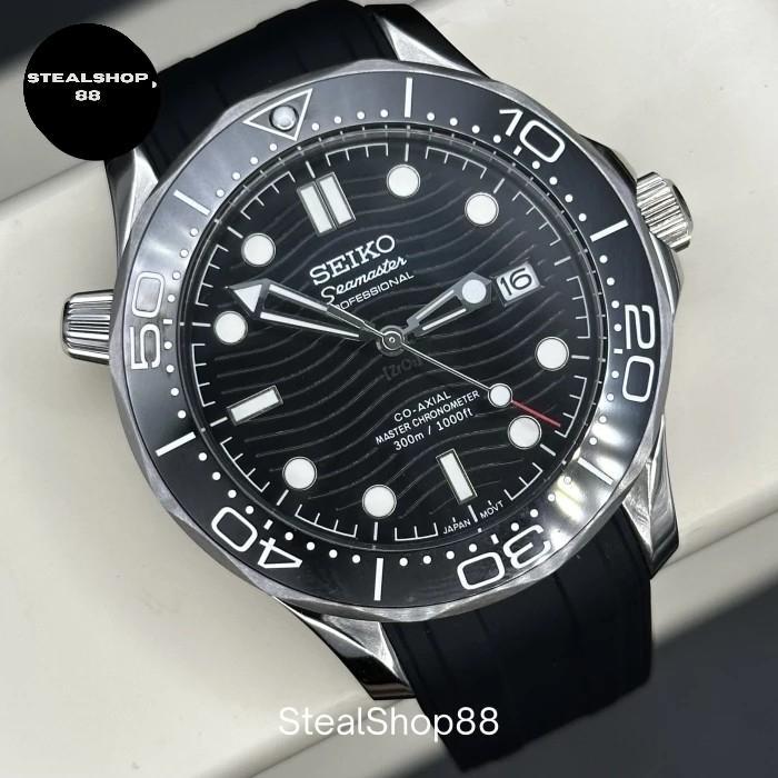 Seiko Mod Seamaster Black Co Axial 007 NH35