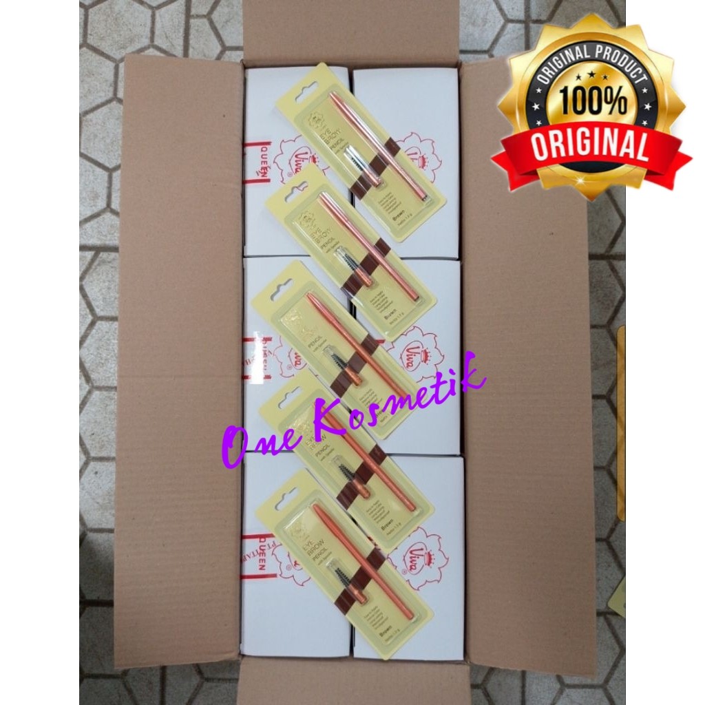 Viva Pensil Alis Eyebrow Grosir 1 Karton = 144 pcs Black / Brown