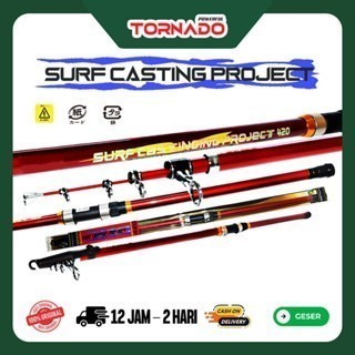 JORAN ATENA TORNADO SURF CASTING Project 360CM - 420CM Teleskopik Carbon Untuk Rock Fishing - 360CM