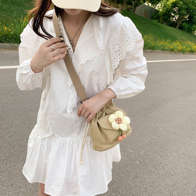 Tas Selempang Wanita/Tas Selempang Bunga Cantik/Tas Bahu Kanvas Bunga/tas selempang wanita/sling bag