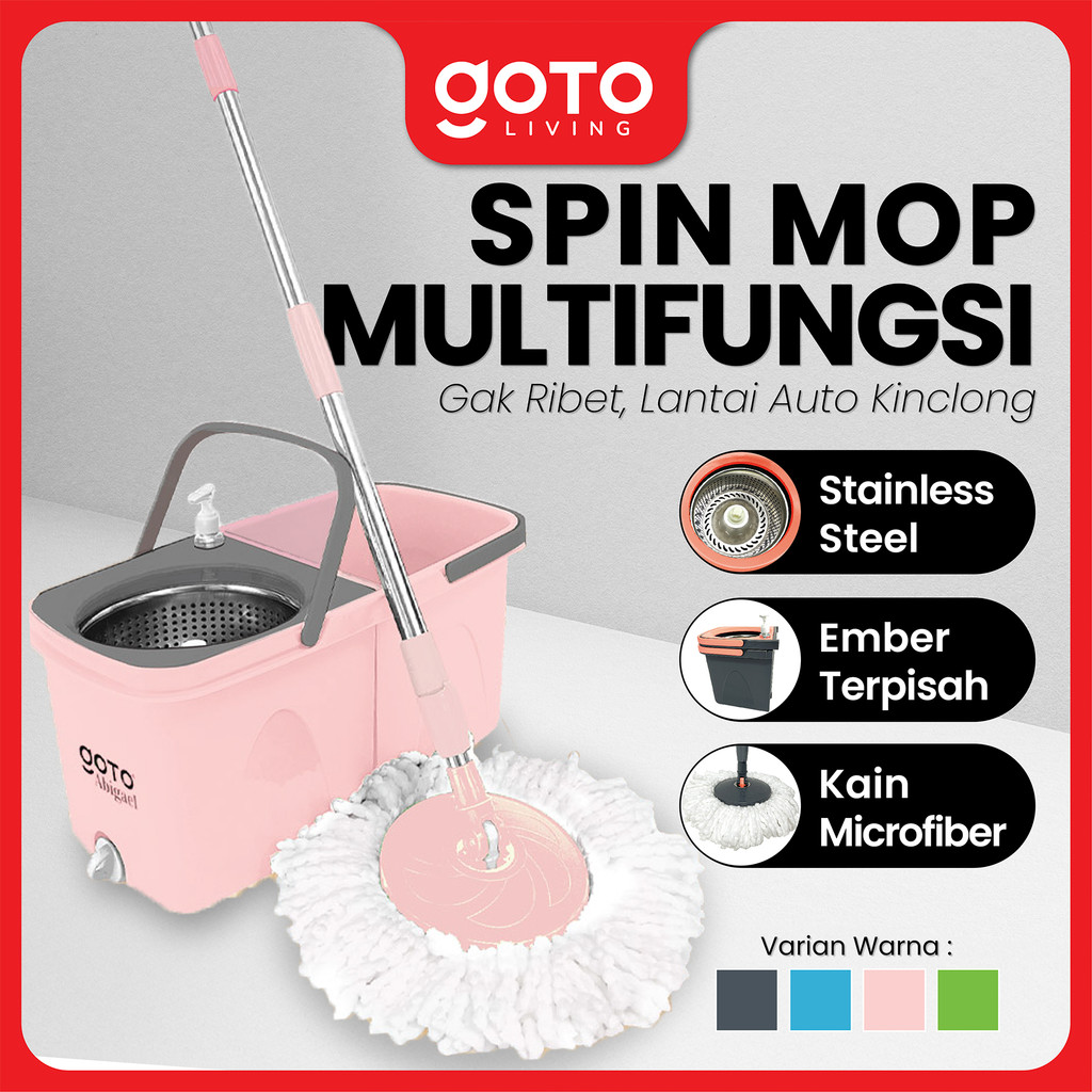 Goto Abigael Spin Mop Ultra Alat Pel Pelan Set Putar Pembersih Lantai
