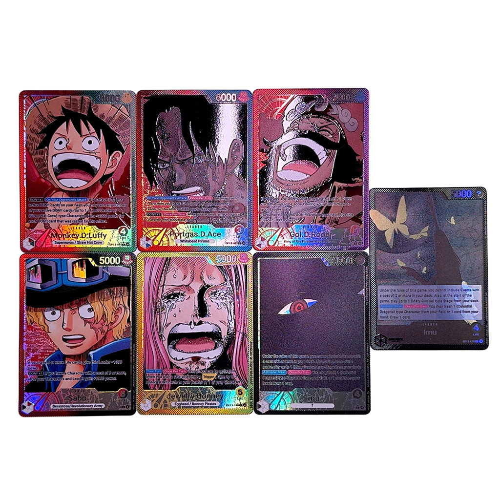 One Piece TCG OPCG English Leader card OP13 Leader Card Set Luffy Ace Roger Sabo Bonney Imu Textured