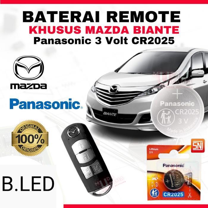 B.LED Baterai Remote Mobil MAZDA BIANTE - ORIGINAL PANASONIC CR2025 3 Volt | Battery Remote MAZDA BI