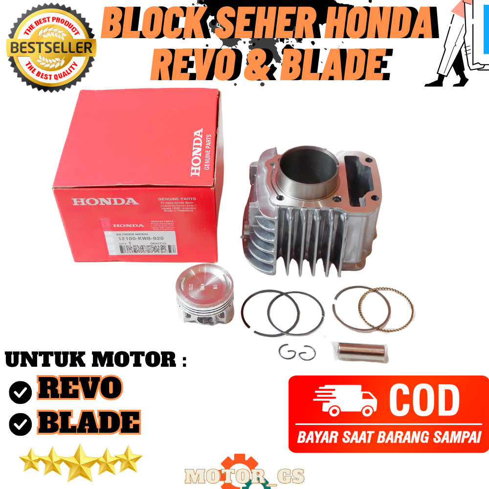 Blok Seher Honda Revo & Blade / Block Mesin Motor Revo 110 / Blade 110 - 12100-KWB-920 ori onderdil