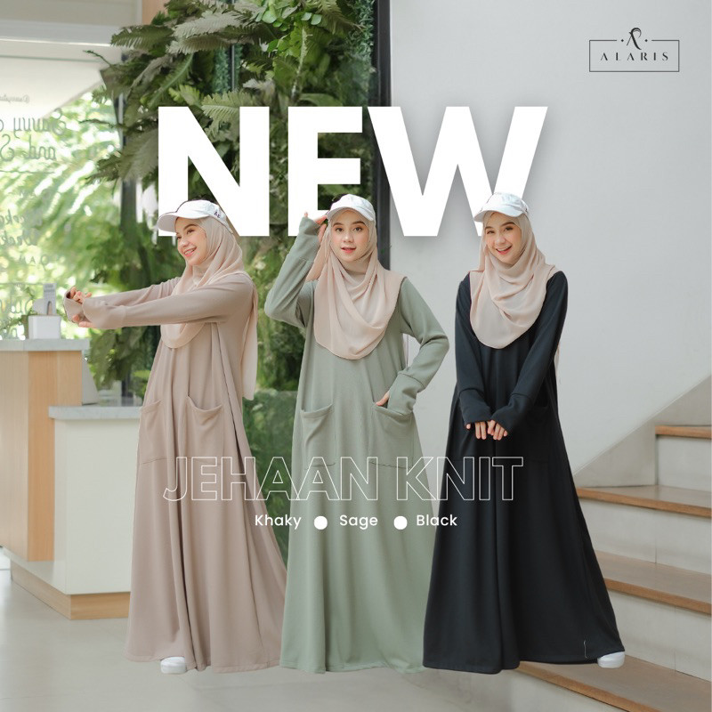KLEPU.ID Jehaan Knit / Gamis Sporty / Gamis Olahraga / Gamis Rajut / Baju olahraga muslimah
