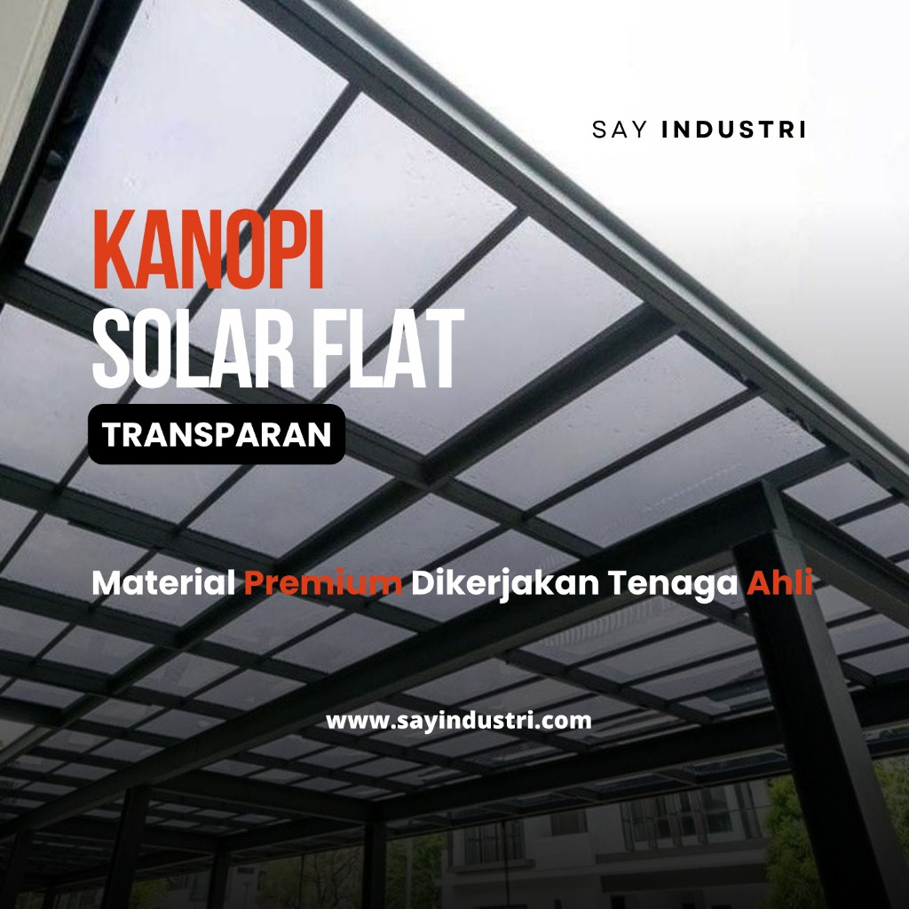 KANOPI BAJA RINGAN ATAP SOLARTUFF SOLARFLAT TRANSPARAN