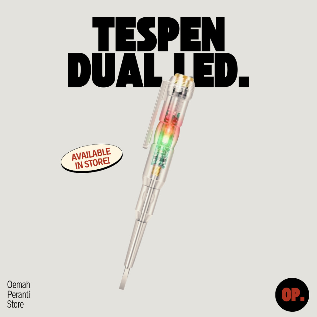 Tespen 2 LED Obeng Tespen DC AC Cek Arus Listrik Obeng Minus Pendeteksi Arus Listrik 2 In 1 Oemah Pe
