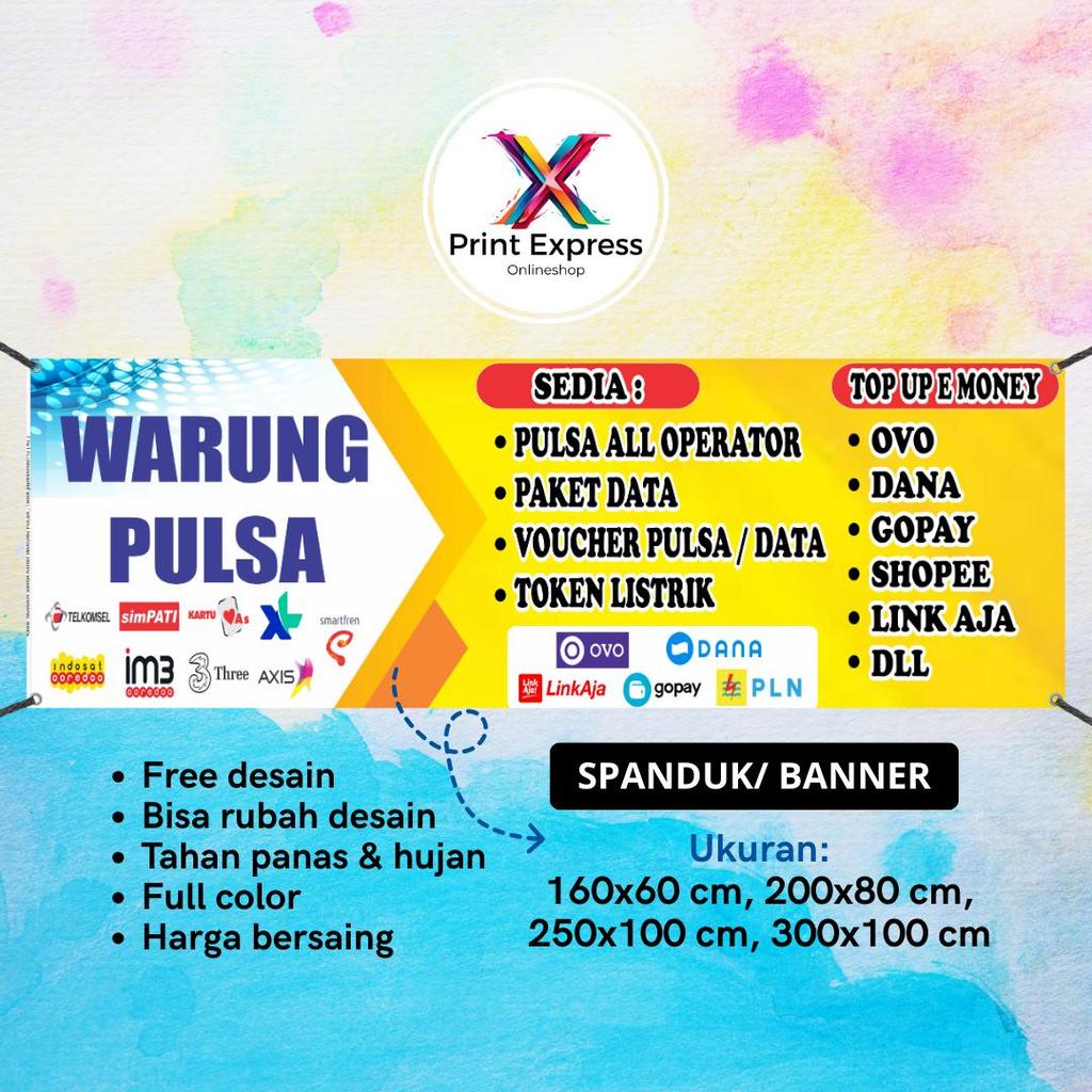 SPANDUK BANNER Warung Pulsa Kuning Bisa Request Desain