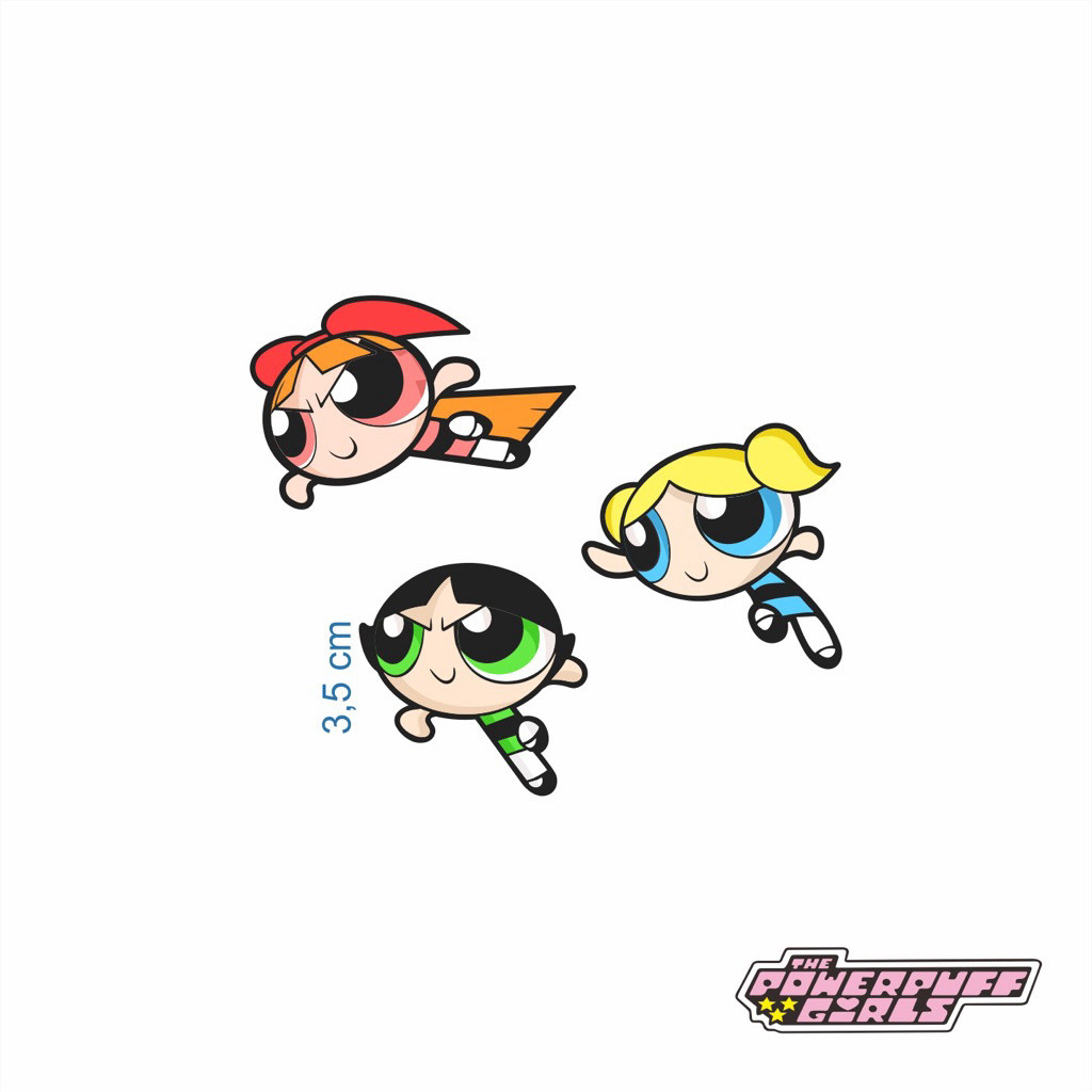 Stiker Set Powerpuff Kecil Stiker Motor Stiker Mobil