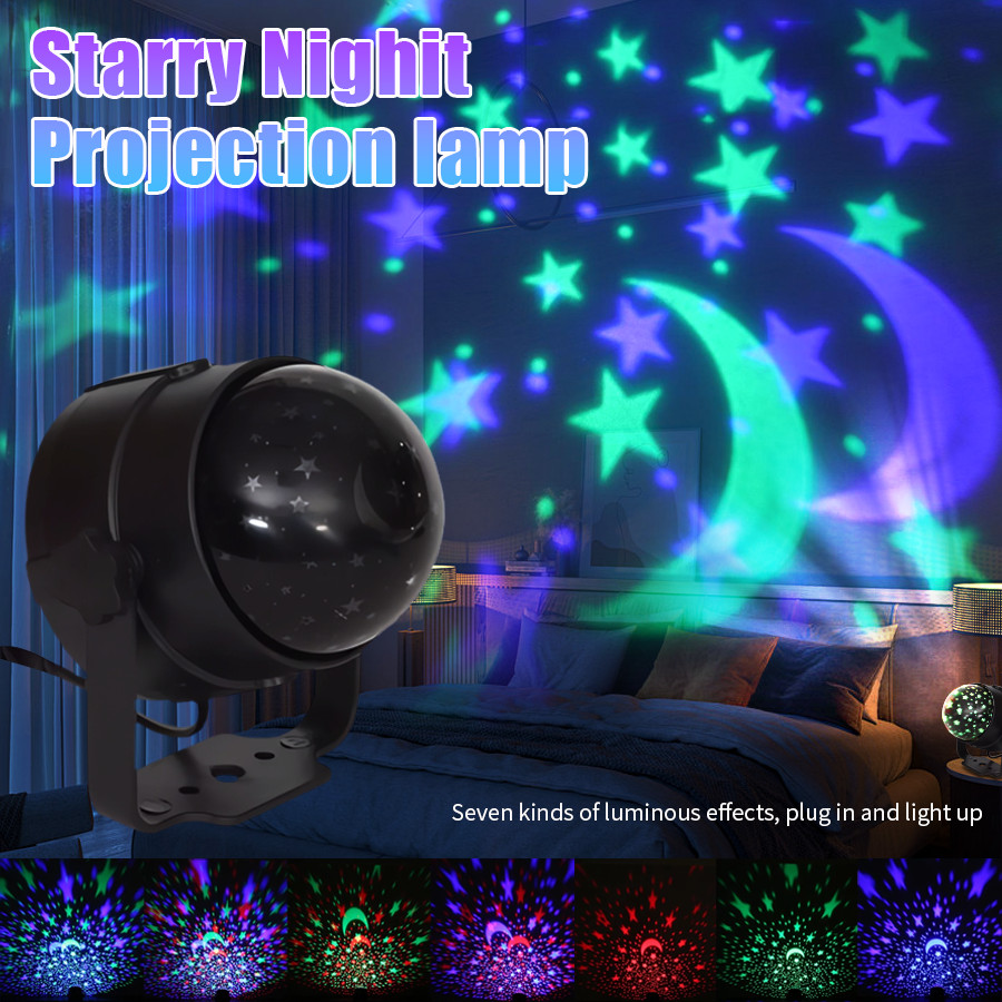 Star Projector Lamp Moon Galaxy ildren Bedroom LED Night Light Baby Lamp Decor Rotating Starry Proje
