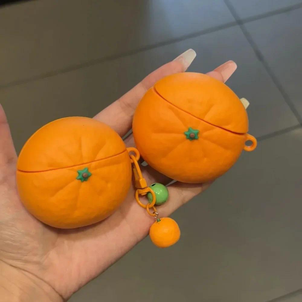 Creative and simple orange Bluetooth headset case is suitable for AirPods 1st generation/2nd generat
