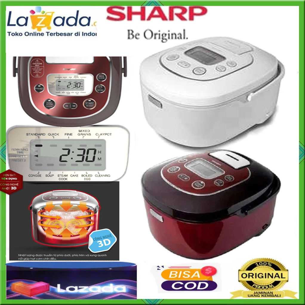 (PROMO HARGA TERBAEK ASLI 100%)Rice Cooker Sharp KS-TH18-RD | Magic com KSTH18RD KSTH18 WH