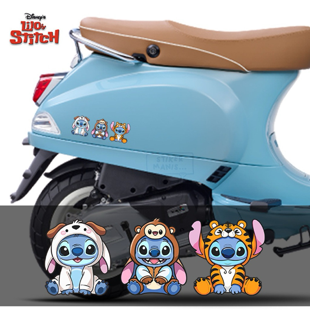 Stiker Set Stitch Stiker Motor Vespa Stylo Scoppy Stiker Mobil Vinyl Anti Air