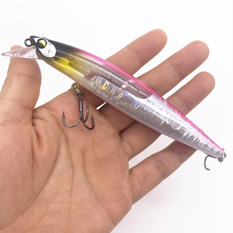 130mm 20g Floating Fishing Lure Flash Blade Wobbler Long Casting Floating Minnow Lure Sea Bass Pike 